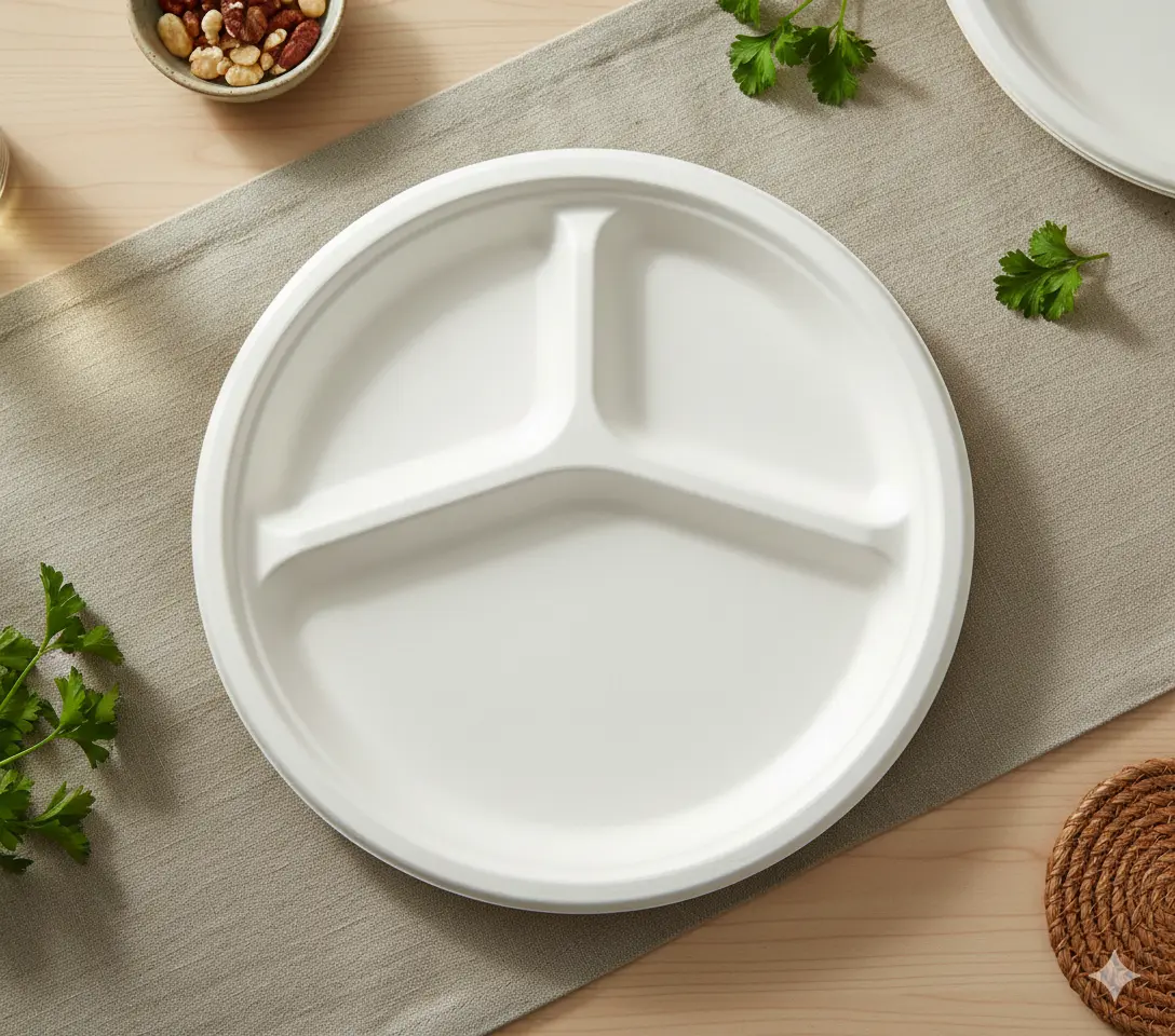 10"3CP Round Plate Compartment Plates