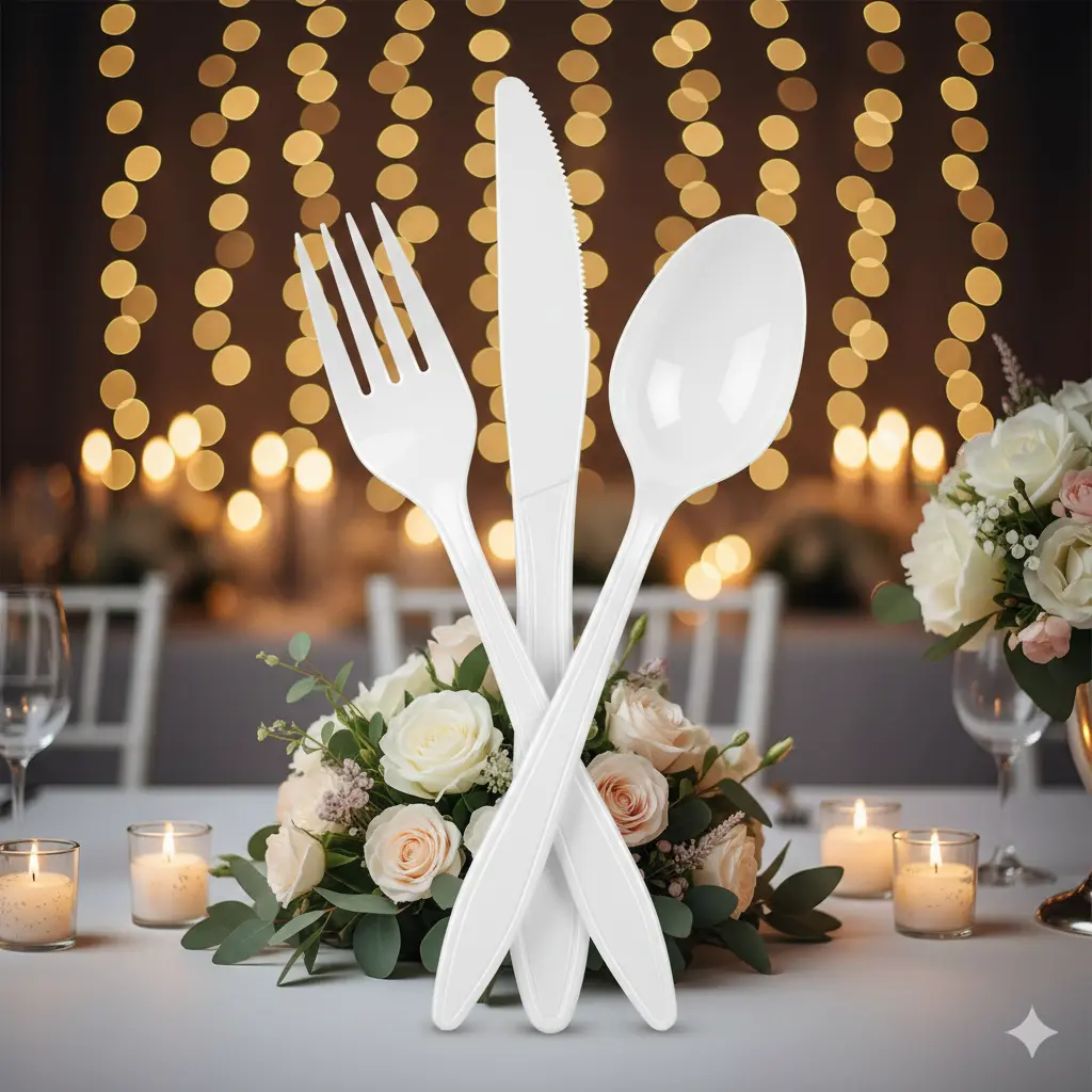 Heavy Duty White Cutlery Combo