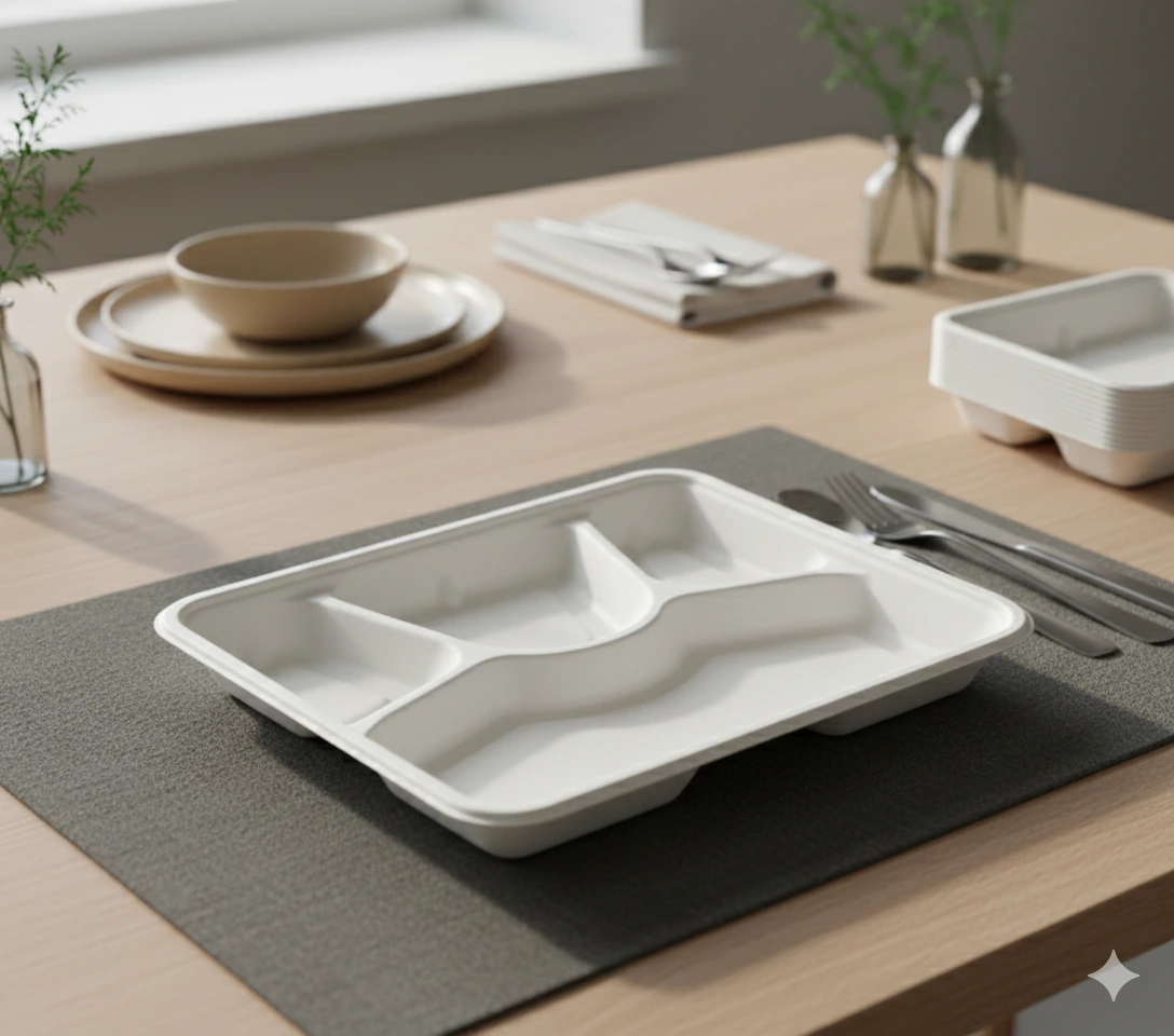 4CP Rectangular Meal Tray