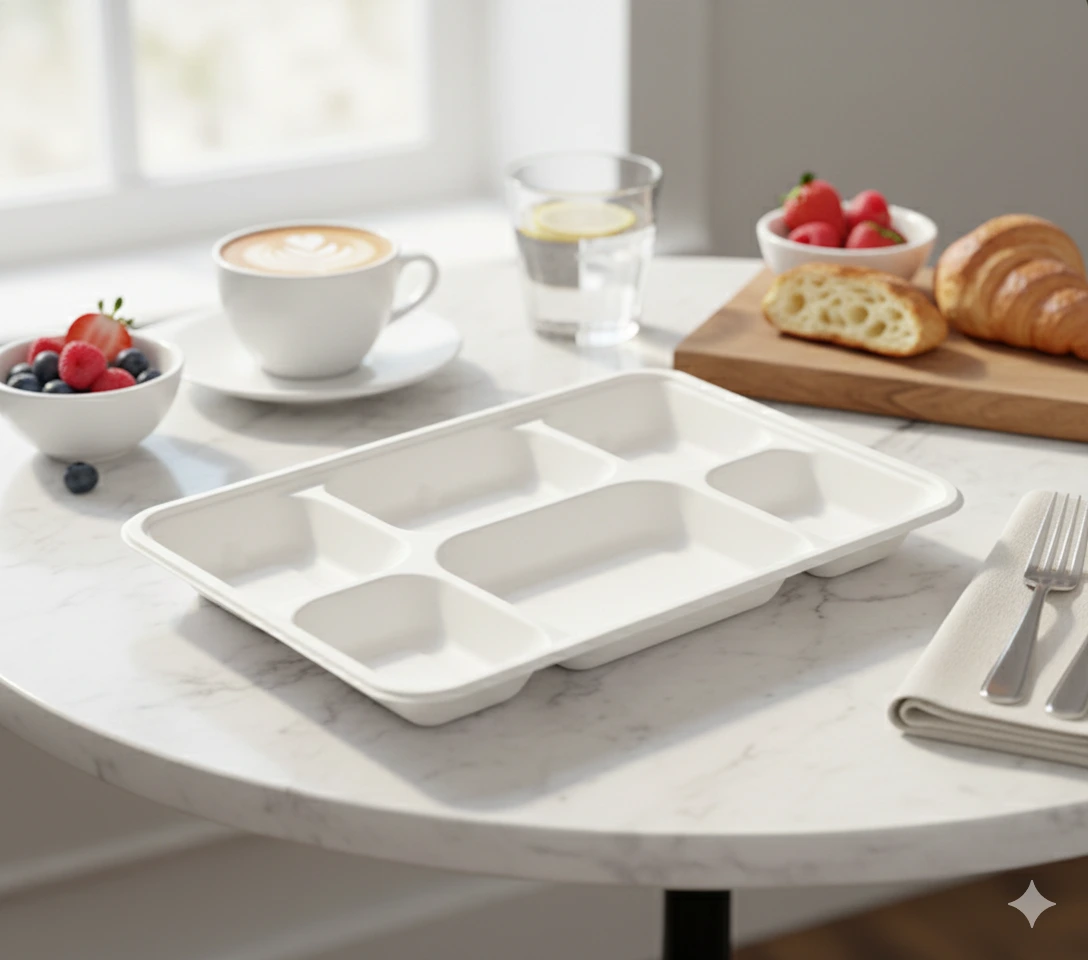 6CP Rectangular Meal Tray